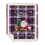 Personalized Gift Tartan Plaid Blanket Clan MacDonald Dress Modern With Funny Santa Snowman Reindeer Merry Christmas Gift Sherpa Blanket, blue plaid sherpa blanket,blue tartan sherpa blanket,Buchan,buffalo plaid sherpa blanket,christmas sherpa blanket,Christmas Throw Blanket-Recovered