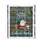 Personalized Gift Tartan Plaid Blanket Clan Cathcart With Funny Santa Snowman Reindeer Merry Christmas Fleece Blanket, Home Living Room, Plaid Blanket, Tartan Blanket, Scottish Blanket, Buffalo fleece blanket, Christmas Blanket