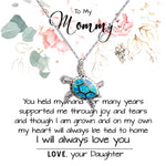 Mom Necklace, To My Mom Necklace Card – Alluring Beauty Necklace – Jewelry For Mom Gifts Sea Turtle Necklace