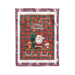 Personalized Gift Tartan Plaid Blanket Clan Sinclair Ancient With Funny Santa Snowman Reindeer Merry Christmas Fleece Blanket, Home Living Room, Plaid Blanket, Tartan Blanket, Scottish Blanket, Buffalo fleece blanket, Christmas Blanket