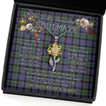 To My Beautiful Soulmate Sunflower Necklace In Your Eyes I Have Found My Home Clan Fletcher Modern Tartan Jewelry For Girlfriend, Tartan Sunflower Pendant Necklace, Scottish Tartan Jewelry, valentine necklace, necklace girlfriend, necklace for wife, cute necklaces for girlfriend, jewelry for girlfriend, to my soulmate necklace, to my future wife necklace