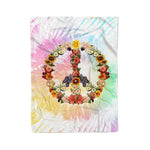 Scotstee Shop - Scotstee Shop Blanket Flower Power Peace Pink Tie Dye Girly Rainbow Hippie Fleece Blanket