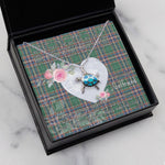 Sea Turtle Necklace Gift for My Beautiful Girlfriend Valentines Necklace Clan MacFarlane Hunting Tartan Blue Turtle Necklace