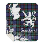 Sherpa Blanket - Tartan Blanket Thistle and Lion Scottish Clan Fletcher Modern Plaid Blanket, plaid sherpa blanket queen,purple sherpa blanket,queen sherpa blanket,queen size sherpa blanket,red sherpa blanket,scottish tartan blankets,sherpa blanket,sherpa christmas blanket