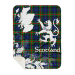 Sherpa Blanket - Tartan Blanket Thistle and Lion Scottish Clan Gunn Modern Plaid Blanket, plaid sherpa blanket queen,purple sherpa blanket,queen sherpa blanket,queen size sherpa blanket,red sherpa blanket,scottish tartan blankets,sherpa blanket,sherpa christmas blanket