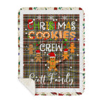 Personalized Gift Tartan Plaid Blanket Clan Scott Weathered With Christmas Cookie Baking Crew Christmas Gift Sherpa Blanket, tartan sherpa blanket,buffalo plaid sherpa blanket,christmas sherpa blanket,Christmas Throw Blanket,green plaid sherpa blanket,green sherpa blanket