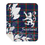 Sherpa Blanket - Tartan Blanket Thistle and Lion Scottish Clan Agnew Plaid Blanket, plaid sherpa blanket queen,purple sherpa blanket,queen sherpa blanket,queen size sherpa blanket,red sherpa blanket,scottish tartan blankets,sherpa blanket,sherpa christmas blanket