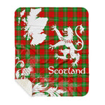 Scotstee Shop - Tartan Blanket Thistle and Lion Scottish Clan Gartshore Plaid Blanket - Sherpa Blanket
