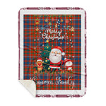 Personalized Gift Tartan Plaid Blanket Clan Cameron Of Lochiel Ancient With Funny Santa Snowman Reindeer Merry Christmas Gift Sherpa Blanket, blue plaid sherpa blanket,blue tartan sherpa blanket,Buchan,buffalo plaid sherpa blanket,christmas sherpa blanket,Christmas Throw Blanket