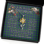 To My Beautiful Soulmate Sunflower Necklace In Your Eyes I Have Found My Home Clan Forbes Modern Tartan Jewelry For Girlfriend, Tartan Sunflower Pendant Necklace, Scottish Tartan Jewelry, valentine necklace, necklace girlfriend, necklace for wife, cute necklaces for girlfriend, jewelry for girlfriend, to my soulmate necklace, to my future wife necklace