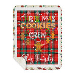 Personalized Gift Tartan Plaid Blanket Clan Glas Red With Christmas Cookie Baking Crew Christmas Gift Sherpa Blanket, tartan sherpa blanket,buffalo plaid sherpa blanket,christmas sherpa blanket,Christmas Throw Blanket,green plaid sherpa blanket,green sherpa blanket