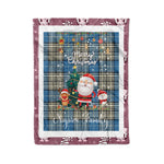 Personalized Gift Tartan Plaid Blanket Clan Napier Ancient With Funny Santa Snowman Reindeer Merry Christmas Fleece Blanket, Home Living Room, Plaid Blanket, Tartan Blanket, Scottish Blanket, Buffalo fleece blanket, Christmas Blanket