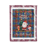 Personalized Gift Tartan Plaid Blanket Clan MacBeth Modern With Funny Santa Snowman Reindeer Merry Christmas Fleece Blanket, Home Living Room, Plaid Blanket, Tartan Blanket, Scottish Blanket, Buffalo fleece blanket, Christmas Blanket
