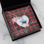 Sea Turtle Necklace Gift for My Beautiful Girlfriend Valentines Necklace Clan Riddell Tartan Blue Turtle Necklace