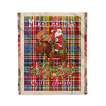Personalized Gift Plaid Tartan Blanket Clan Ogilvie Of Airlie Ancient With Moose Lover Xmas Gift Santa Riding Christmas Fleece Blanket