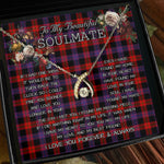 To My Beautiful Soulmate Necklace In Your Eyes I Have Found My Home Clan Brown Modern Tartan Wishbone Dancing Necklace