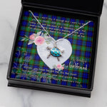 Sea Turtle Necklace Gift for My Beautiful Girlfriend Valentines Necklace Clan Sempill Tartan Blue Turtle Necklace
