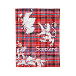 Scotstee Shop Tartan Plaid Fleece Blankets Thistle and Lion Scottish Clan Meikle Plaid Blanket