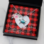 Sea Turtle Necklace Gift for My Beautiful Girlfriend Valentines Necklace Clan Cunningham Modern Tartan Blue Turtle Necklace