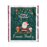 Personalized Gift Tartan Plaid Blanket Clan Lammie With Funny Santa Snowman Reindeer Merry Christmas Fleece Blanket, Home Living Room, Plaid Blanket, Tartan Blanket, Scottish Blanket, Buffalo fleece blanket, Christmas Blanket