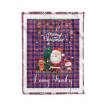 Personalized Gift Tartan Plaid Blanket Clan Laing of Archiestown With Funny Santa Snowman Reindeer Merry Christmas Fleece Blanket, Home Living Room, Plaid Blanket, Tartan Blanket, Scottish Blanket, Buffalo fleece blanket, Christmas Blanket
