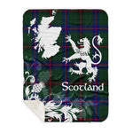 Sherpa Blanket - Tartan Blanket Thistle and Lion Scottish Clan Davidson Plaid Blanket, plaid sherpa blanket queen,purple sherpa blanket,queen sherpa blanket,queen size sherpa blanket,red sherpa blanket,scottish tartan blankets,sherpa blanket,sherpa christmas blanket