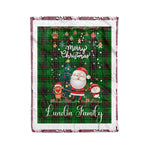 Personalized Gift Tartan Plaid Blanket Clan Lundin With Funny Santa Snowman Reindeer Merry Christmas Fleece Blanket, Home Living Room, Plaid Blanket, Tartan Blanket, Scottish Blanket, Buffalo fleece blanket, Christmas Blanket