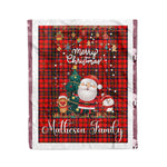 Personalized Gift Tartan Plaid Blanket Clan Matheson With Funny Santa Snowman Reindeer Merry Christmas Fleece Blanket, Home Living Room, Plaid Blanket, Tartan Blanket, Scottish Blanket, Buffalo fleece blanket, Christmas Blanket