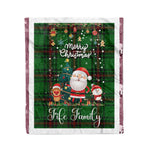 Personalized Gift Tartan Plaid Blanket Clan Fife With Funny Santa Snowman Reindeer Merry Christmas Fleece Blanket, Home Living Room, Plaid Blanket, Tartan Blanket, Scottish Blanket, Buffalo fleece blanket, Christmas Blanket