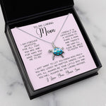 Gift For Caring Mom Form Son, To My Mom Necklace Gift For Mother's Day Sea Turtle Necklace