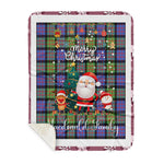 Personalized Gift Tartan Plaid Blanket Clan Macdonald Of Ranald With Funny Santa Snowman Reindeer Merry Christmas Gift Sherpa Blanket, blue plaid sherpa blanket,blue tartan sherpa blanket,Buchan,buffalo plaid sherpa blanket,christmas sherpa blanket,Christmas Throw Blanket-Recovered