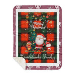 Personalized Gift Tartan Plaid Blanket Clan Cruickshanks With Funny Santa Snowman Reindeer Merry Christmas Gift Sherpa Blanket, blue plaid sherpa blanket,blue tartan sherpa blanket,Buchan,buffalo plaid sherpa blanket,christmas sherpa blanket,Christmas Throw Blanket