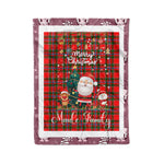 Personalized Gift Tartan Plaid Blanket Clan Maule With Funny Santa Snowman Reindeer Merry Christmas Fleece Blanket, Home Living Room, Plaid Blanket, Tartan Blanket, Scottish Blanket, Buffalo fleece blanket, Christmas Blanket