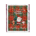 Personalized Gift Tartan Plaid Blanket Clan MacAulay Ancient With Funny Santa Snowman Reindeer Merry Christmas Fleece Blanket, Home Living Room, Plaid Blanket, Tartan Blanket, Scottish Blanket, Buffalo fleece blanket, Christmas Blanket