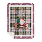 Personalized Gift Tartan Plaid Blanket Clan MacPherson Dress Ancient With Funny Santa Snowman Reindeer Merry Christmas Gift Sherpa Blanket, blue plaid sherpa blanket,blue tartan sherpa blanket,Buchan,buffalo plaid sherpa blanket,christmas sherpa blanket,Christmas Throw Blanket