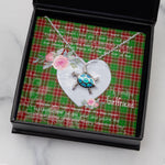 Sea Turtle Necklace Gift for My Beautiful Girlfriend Valentines Necklace Clan Baxter Modern Tartan Blue Turtle Necklace