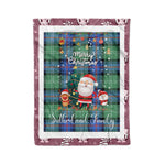 Personalized Gift Tartan Plaid Blanket Clan Sutherland Ancient With Funny Santa Snowman Reindeer Merry Christmas Fleece Blanket, Home Living Room, Plaid Blanket, Tartan Blanket, Scottish Blanket, Buffalo fleece blanket, Christmas Blanket