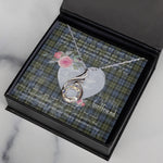 Rising Phoenix Necklace - Valentine Necklace Clan Campbell Faded Tartan Gift for Girlfriend, Gift for My Wife Rising Phoenix Necklace