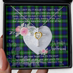 Gift For My Beautiful Girlfriend Necklace Valentine Necklace Clan Bannerman Tartan Cross Dancing Necklace Scottish Tartan Jewelry