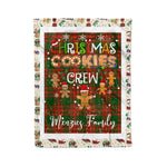 Fleece Blanket - Personalized Gift Tartan Plaid Blanket Clan Menzies With Christmas Cookie Baking Crew Christmas Gift Fleece Blanket