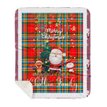 Personalized Gift Tartan Plaid Blanket Clan Chattan Modern With Funny Santa Snowman Reindeer Merry Christmas Gift Sherpa Blanket, blue plaid sherpa blanket,blue tartan sherpa blanket,Buchan,buffalo plaid sherpa blanket,christmas sherpa blanket,Christmas Throw Blanket