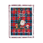 Personalized Gift Tartan Plaid Blanket Clan MacTavish With Funny Santa Snowman Reindeer Merry Christmas Fleece Blanket, Home Living Room, Plaid Blanket, Tartan Blanket, Scottish Blanket, Buffalo fleece blanket, Christmas Blanket