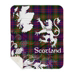 Sherpa Blanket - Tartan Blanket Thistle and Lion Scottish Clan MacDonell Of Glengarry Modern Plaid Blanket, plaid sherpa blanket queen,purple sherpa blanket,queen sherpa blanket,queen size sherpa blanket,red sherpa blanket,scottish tartan blankets,sherpa blanket,sherpa christmas blanket