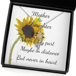 Sunflower Pendant Necklace - Mother Necklace - Mother Gift - Never Truly Part Mother's Day Necklace