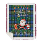 Personalized Gift Tartan Plaid Blanket Clan MacLaren Ancient With Funny Santa Snowman Reindeer Merry Christmas Gift Sherpa Blanket, blue plaid sherpa blanket,blue tartan sherpa blanket,Buchan,buffalo plaid sherpa blanket,christmas sherpa blanket,Christmas Throw Blanket