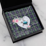 Sea Turtle Necklace Gift for My Beautiful Girlfriend Valentines Necklace Clan MacKenzie Modern Blue Tartan Blue Turtle Necklace