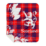 Sherpa Blanket - Tartan Blanket Thistle and Lion Scottish Clan Hamilton Plaid Blanket, plaid sherpa blanket queen,purple sherpa blanket,queen sherpa blanket,queen size sherpa blanket,red sherpa blanket,scottish tartan blankets,sherpa blanket,sherpa christmas blanket