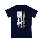 Scotstee Shop - Vintage USA American Flag Pitbull Grandpa Pittie Silhouette 4th Of July Shirt