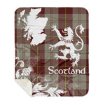 Sherpa Blanket - Tartan Blanket Thistle and Lion Scottish Clan Cunningham Burgundy Dancers Plaid Blanket, plaid sherpa blanket queen,purple sherpa blanket,queen sherpa blanket,queen size sherpa blanket,red sherpa blanket,scottish tartan blankets,sherpa blanket,sherpa christmas blanket