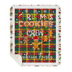 Personalized Gift Tartan Plaid Blanket Clan Buchanan With Christmas Cookie Baking Crew Christmas Gift Sherpa Blanket, tartan sherpa blanket,buffalo plaid sherpa blanket,christmas sherpa blanket,Christmas Throw Blanket,green plaid sherpa blanket,green sherpa blanket